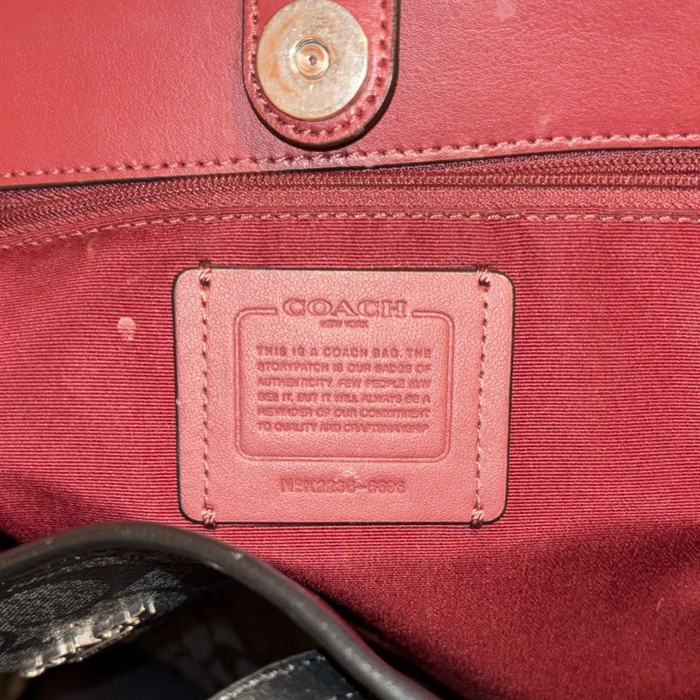 Coach Black and Gray Signature Tote - Picture 6 of 10